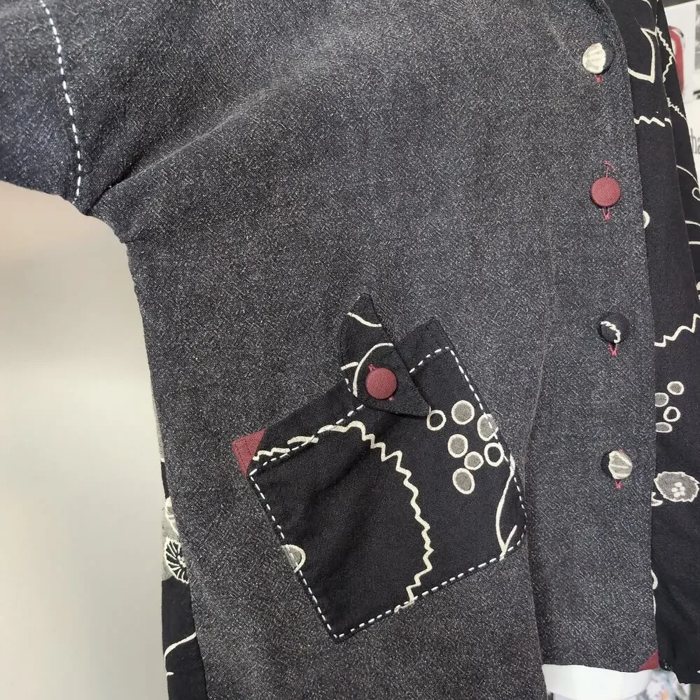 Split Design Boho Button Up Jacket - Picture 3 of 7